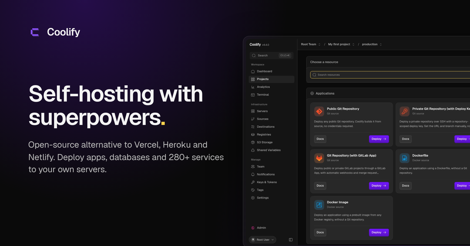 Coolify：自托管 PaaS（Heroku 平替）一键部署应用与数据库｜部署与使用全指南 的封面