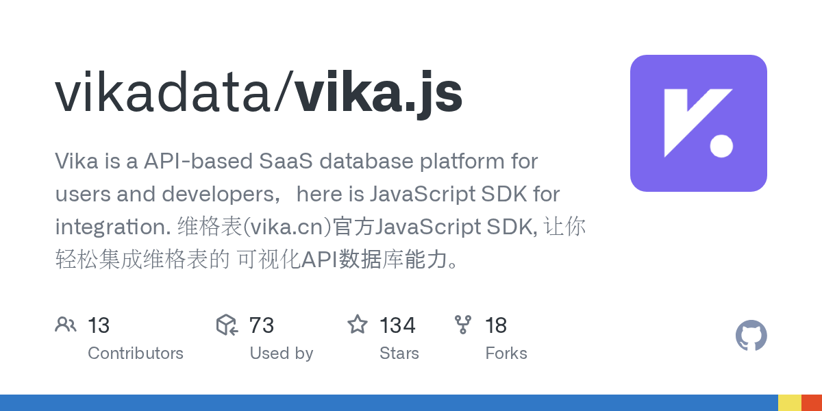 vika：维格表官方 JavaScript SDK 接入与数据操作指南 的封面