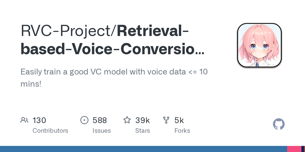 RVC-WebUI：基于检索的语音音色转换（AI 变声器）部署与训练指南 的封面
