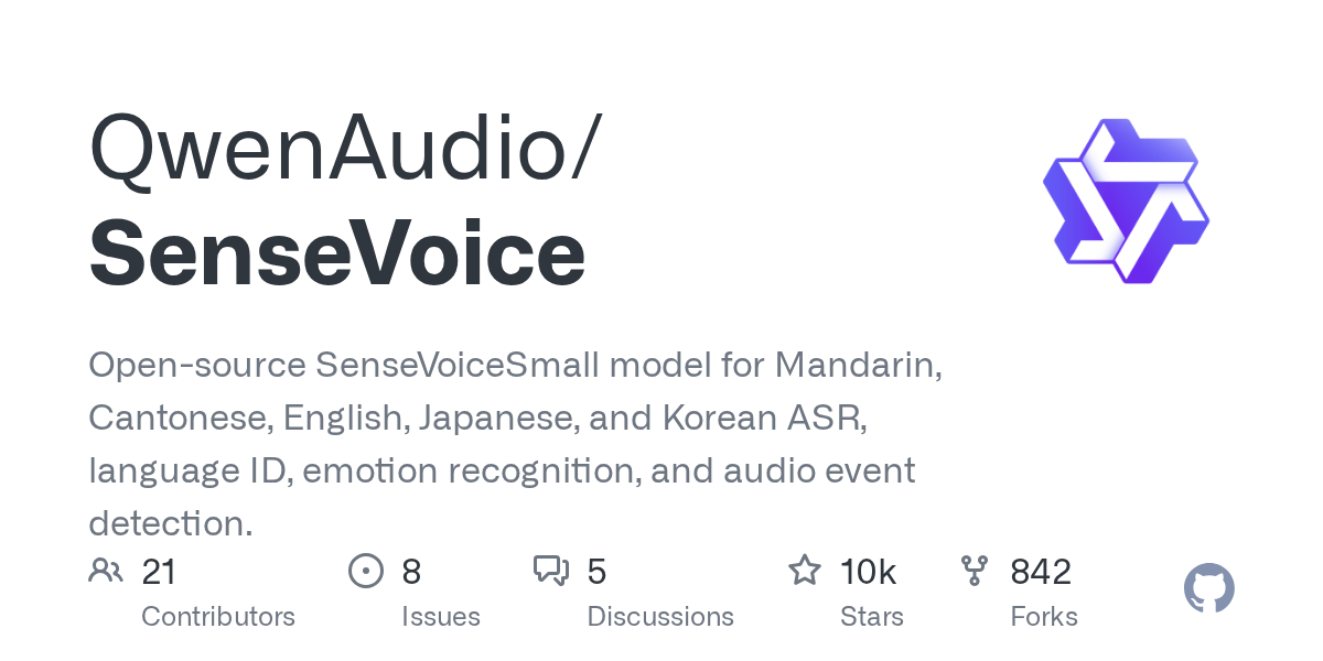 SenseVoice：多语言语音理解大模型（ASR+情感+音频事件）部署指南 的封面