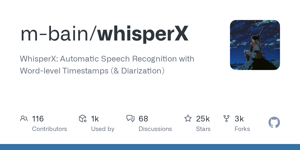 WhisperX：带词级时间戳与说话人分离的极速 Whisper 转写部署指南 的封面